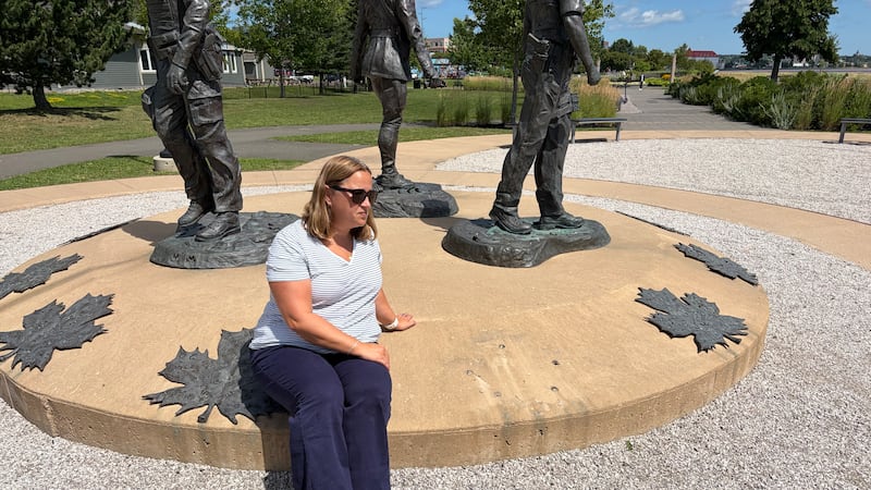 ‘I’m very angry’: Bronze maple leaf stolen from memorial for slain Moncton Mounties