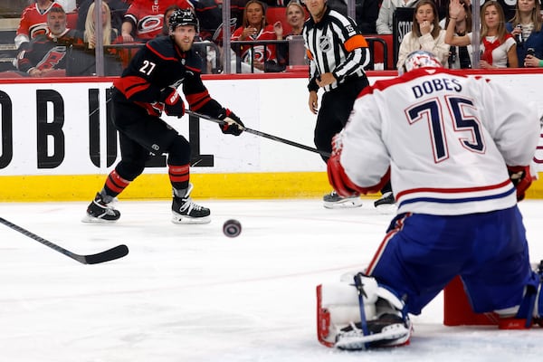 Ehlers scores OT winner as Hurricanes even series with Canadiens