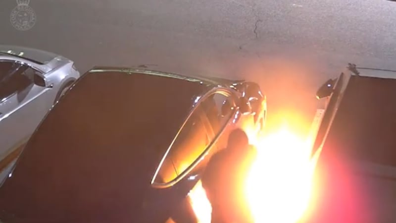 Police looking for lone suspect after overnight arson at Vaughan dealership captured on video