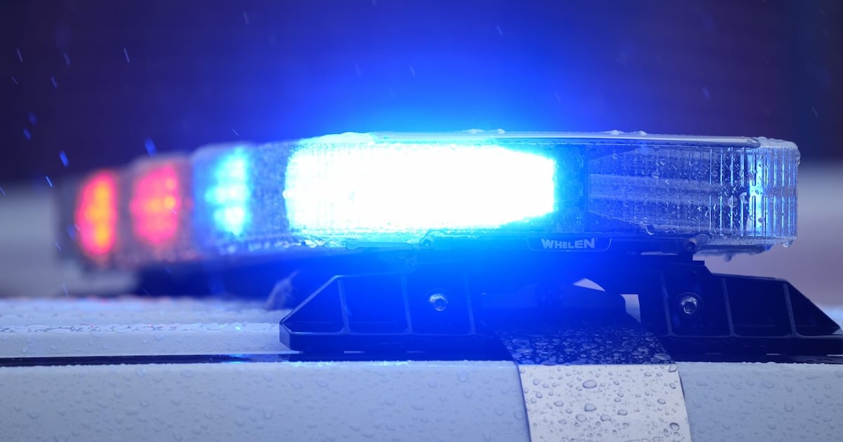 Lights are seen on a parked police vehicle. (AP Photo/Matt Rourke)