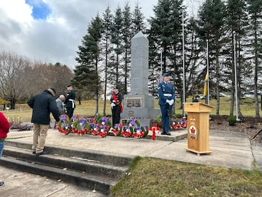Remembrance Day ceremony in Oromocto, N.B. on Tuesday, Nov. 11, 2025. (CTV Atlantic/ Nick Moore)
