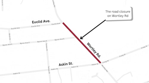 Weekend road closure in London