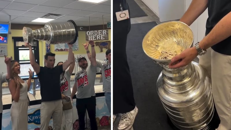 WATCH: NHL champion Sean Walker fills Stanley Cup with Kawartha Dairy ice cream
