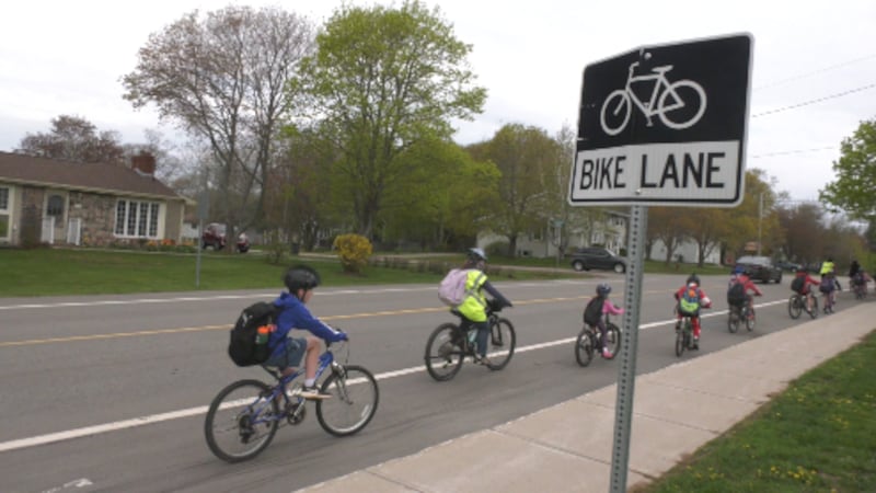 All aboard the Bike Bus: Students ride to school together
