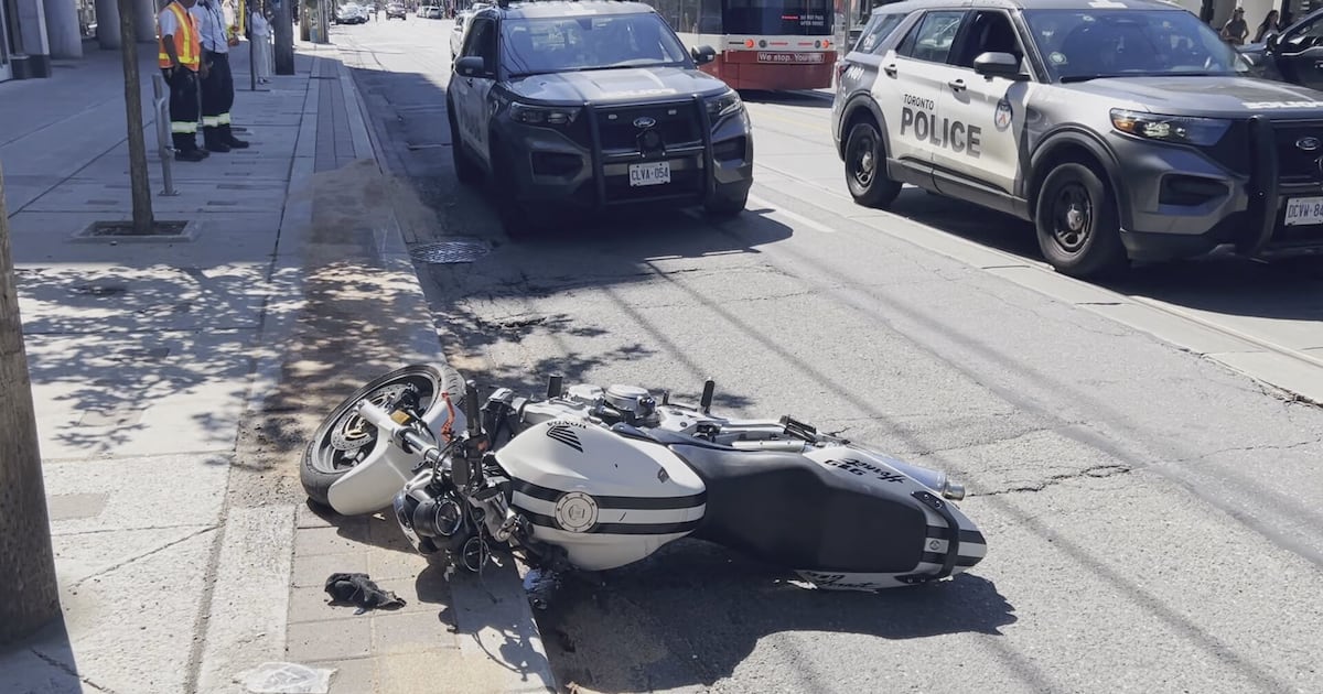 Motorcyclist seriously injured in west-end collision involving a TTC bus