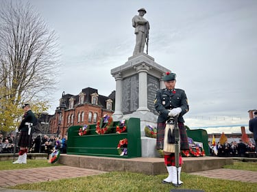 A Remembrance Day ceremony was held at the Truro Cenotaph in Truro, N.S. on Tuesday, Nov. 11, 2025 (CTV Atlantic/ Jesse Thomas)