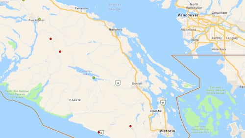 4 Vancouver Island wildfires burning out of control, including 10-hectare blaze