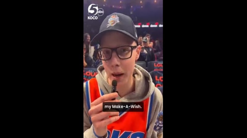 Canadian travels to OKC to sit courtside at Thunder playoff game thanks to Make-A-Wish