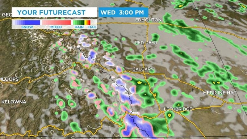 Calgary weather: Scattered showers and thunderstorms possible again Wednesday