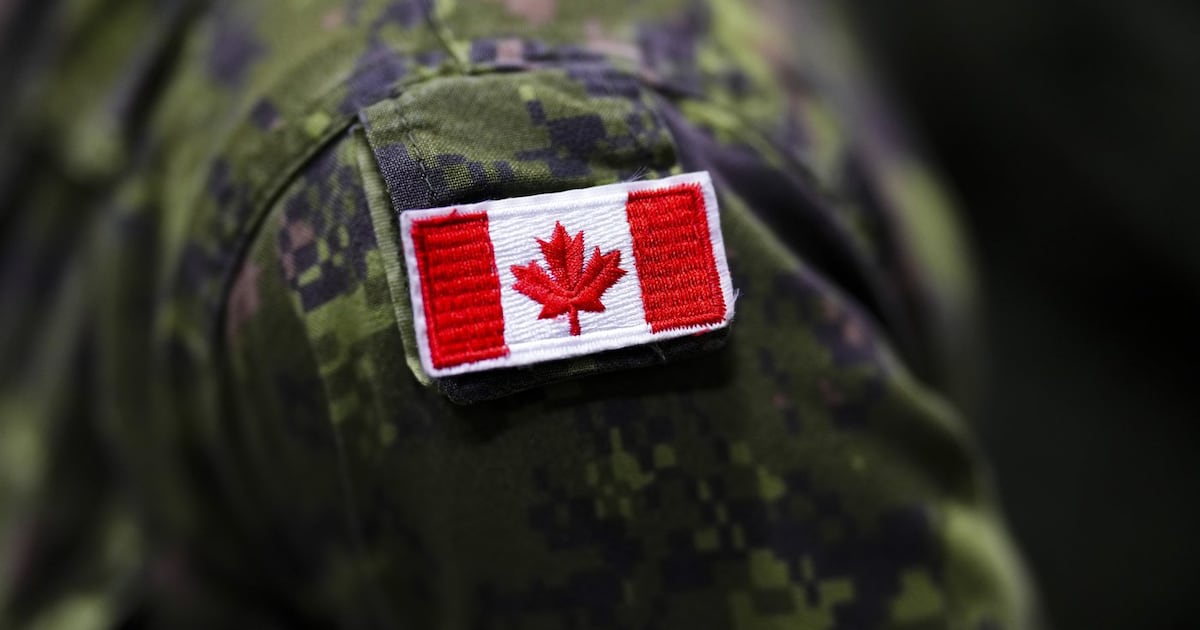 Quebec man charged with facilitating terrorist activity is no longer a member of the Canadian Armed Forces. A Canadian soldier takes part in an announcement regarding the arrival of new ambulance variants to the armoured combat support vehicle fleet at Garrison Petawawa in Petawawa, Ont., on Thursday, Oct. 19, 2023. THE CANADIAN PRESS/Sean Kilpatrick