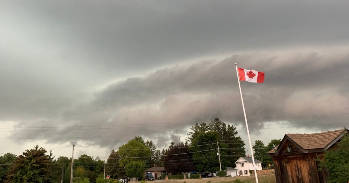 When will the rain start and stop in Barrie?