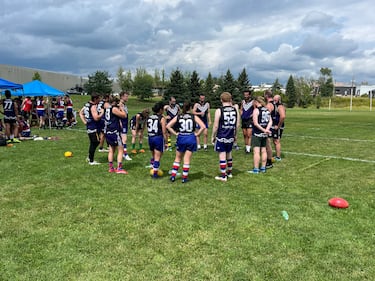 Teams from across the Maritimes got together Sunday to play some Australian rules football, also known as "footy." (CTV/Derek Haggett)