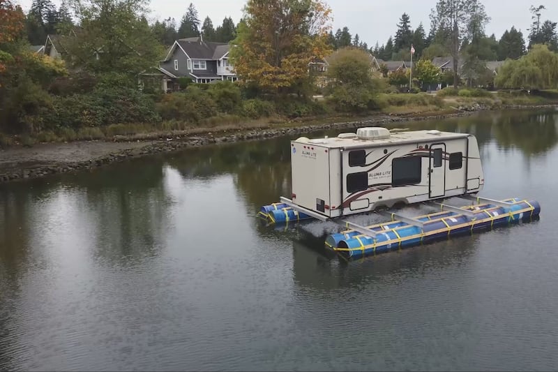Man behind mystery floating RV speaks out