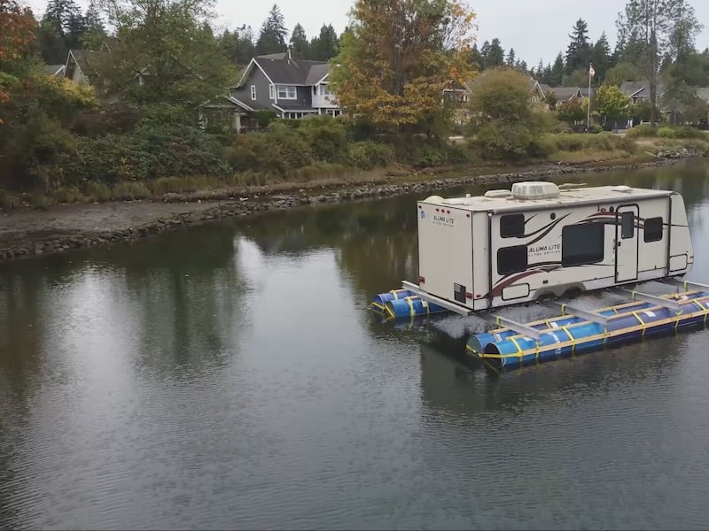 Man behind mystery floating RV in B.C. river speaks out