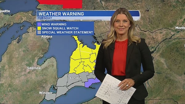 Watches and warnings in effect as up to 10cm of snow expected before Thursday morning