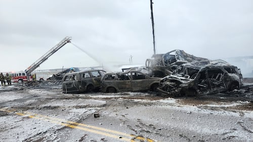 Burned cars in Wallace, N.S.