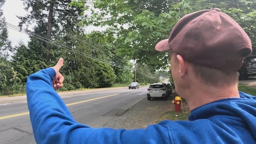 ‘Give out positive energy’: B.C. man offers thumbs up to passing vehicles after overcoming adversity