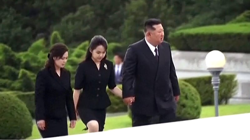 North Korea’s Kim Jong Un marks war anniversary with daughter by his side