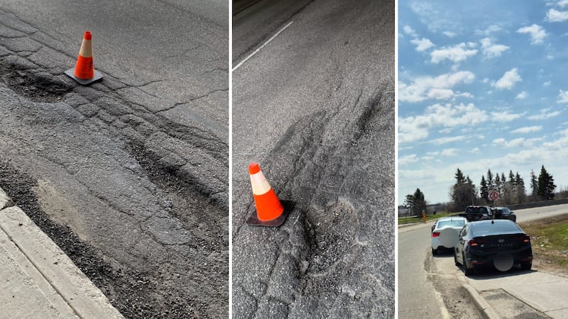 Pothole damages several vehicles on Hwy. 417 on ramp