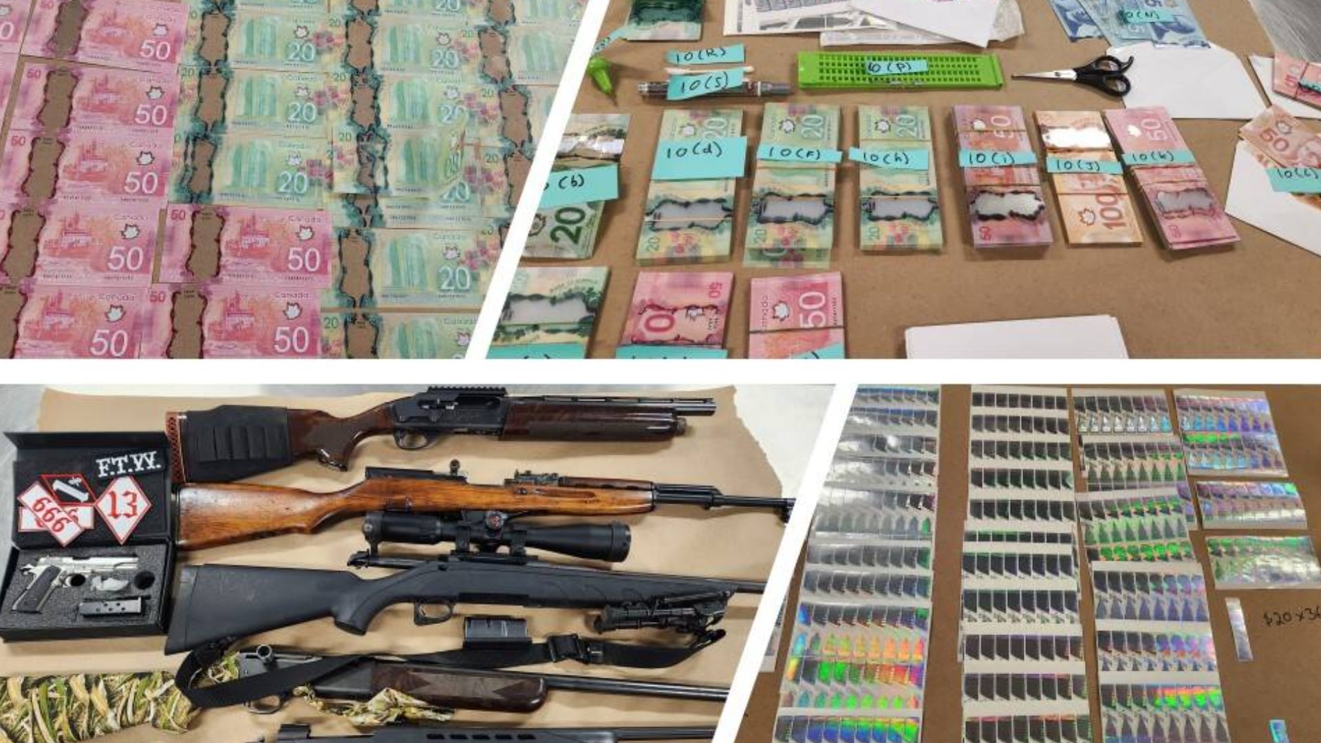 Guns, drugs and $20K of counterfeit cash seized in West Kelowna, RCMP say