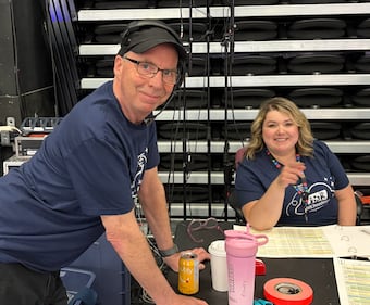 Cameraman Paul Creelman is pictured with producer Suzette Belliveau at the 42 annual IWK Telethon. (CTV Atlantic / Mike Lamb)