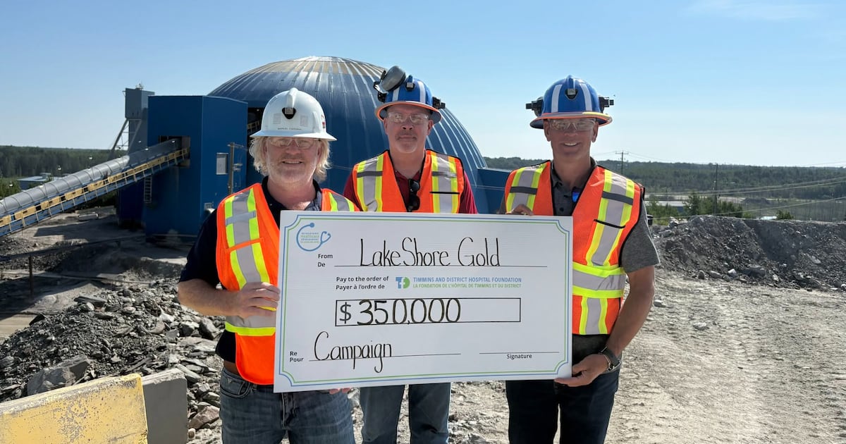 Mining company donates $350K to Timmins hospital