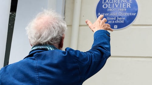 Laurence Olivier is honoured with a plaque at his London childhood home
