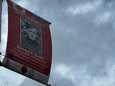 Remembrance Day ceremony in New Ross, N.S. on Tuesday, Nov. 11, 2025. (CTV Atlantic/ Jonathan MacInnis)