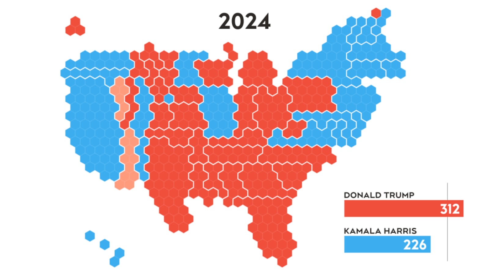U.S. election maps: How did 2024 compare to 2020 and 2016?