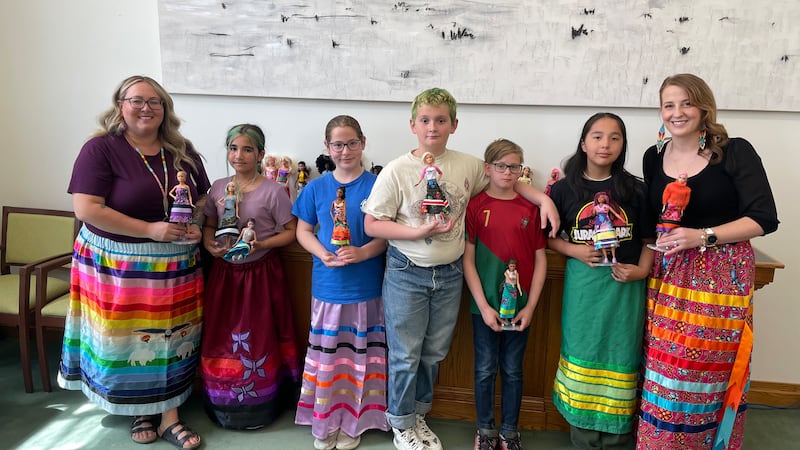 Kitchener School ribbon skirt project featured at Sask. Legislative building
