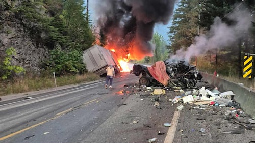 Fiery crash on Highway 1