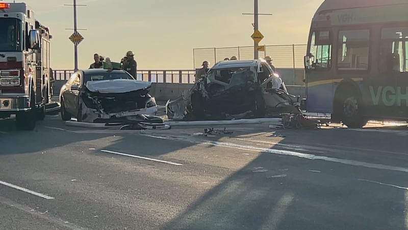 6 hospitalized after Granville Street Bridge crash