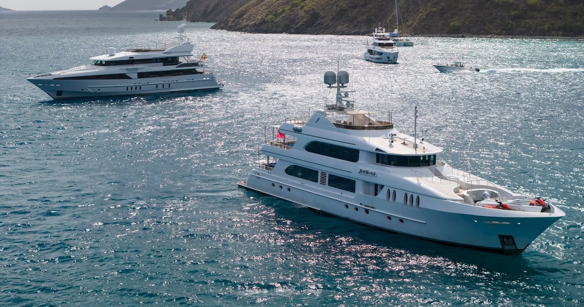 Photo: ctvnews.ca Several yachts anchor outside White Bay in Jost Van Dyke on Sunday, May 24, 2026, in the British Virgin Islands. (AP
