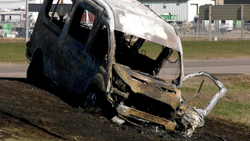 Two charged after stolen SUV sparks fiery Idylwyld crash