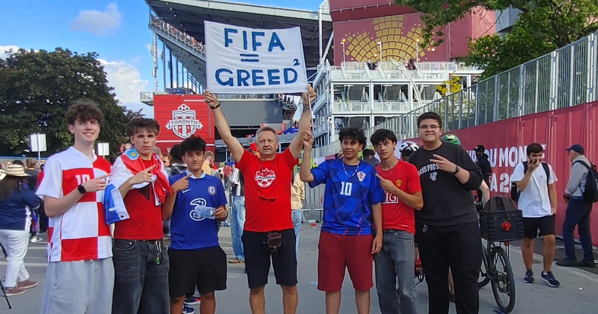 Man charged with trespassing after carrying ‘FIFA = Greed’ sign at Exhibition Place