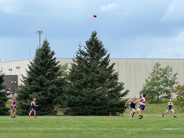 Teams from across the Maritimes got together Sunday to play some Australian rules football, also known as "footy." (CTV/Derek Haggett)