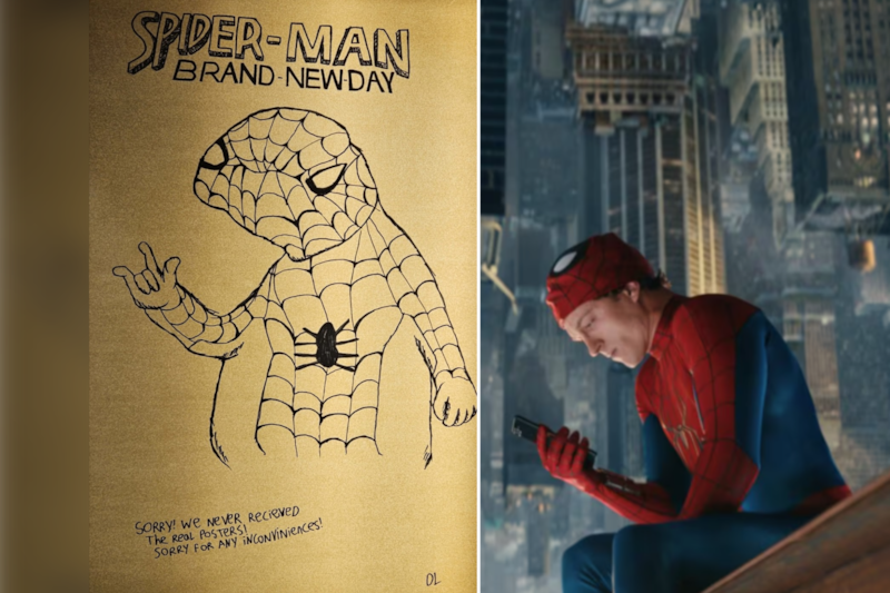 This B.C. movie theatre’s ‘Spider-Man’ poster was delayed in the mail, so here’s what one employee did