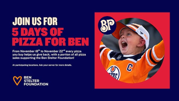 Boston Pizza hosting 5 Days of Pizza fundraiser for Ben Stelter Foundation