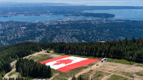 Massive Canadian flag unveiled on Grouse Mountain