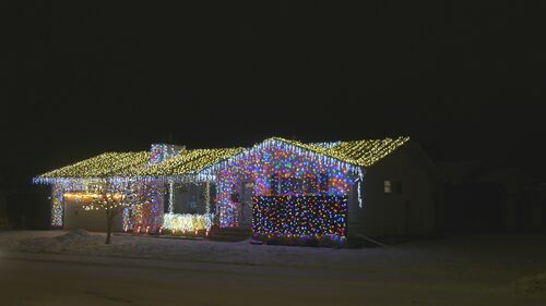Edmonton home coated with Christmas lights in the Castledowns area on Dec. 2, 2025. (Dave Mitchell/CTV News Edmonton)