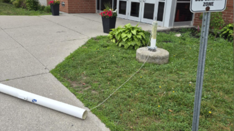 Pride flag stolen after pole cut down at Ingersoll school