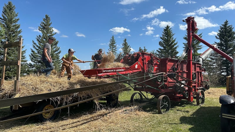 Saskatchewan family restores 1921 threshing machine, town hosts first ever threshing bee