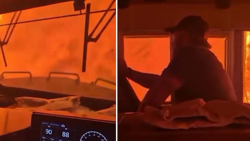 ‘We’re encased in flames’: Rail worker captures harrowing video as wildfire closes in on CN train
