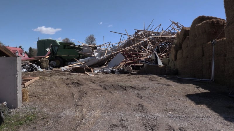 ‘It was terrifying’: A storm destroys barn and flips solar panel as it rips through north of London, Ont.