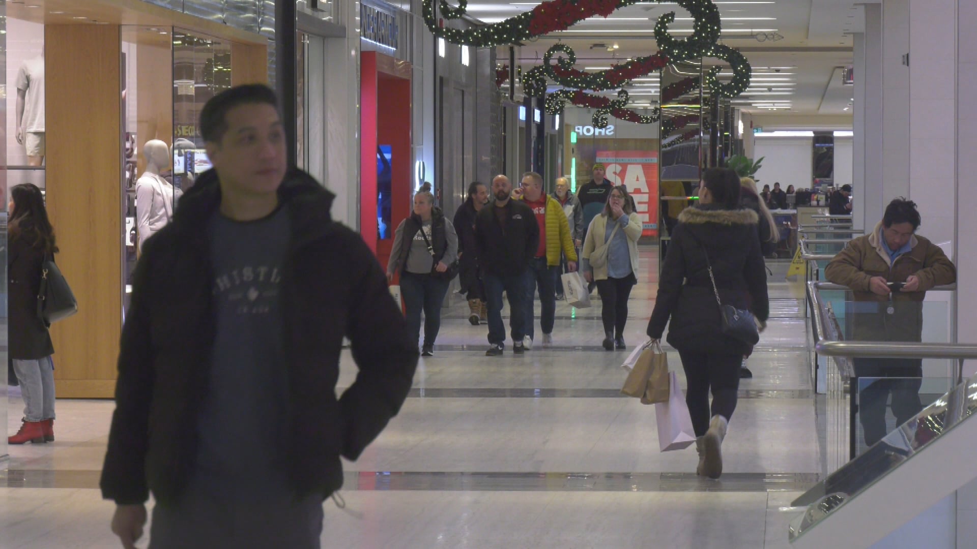 People seen doing last-minute Christmas shopping at West Edmonton Mall on Dec. 24, 2025. (Evan Kenny/CTV News Edmonton)