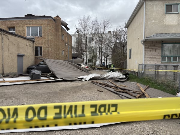 The damage left after the dust storm in Manitoba
