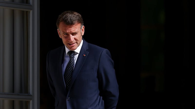 Macron says French Navy, backed by the U.K., intercepted a sanctioned tanker from Russia
