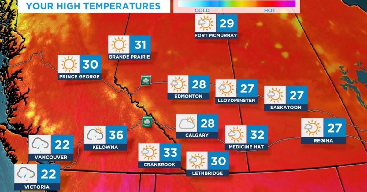 Calgary to see hot weather, possible thunderstorms for remainder of week