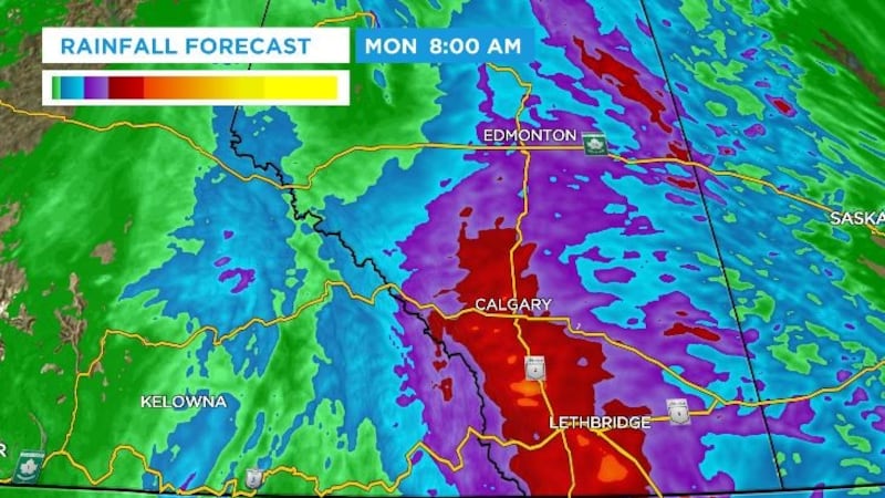 Calgary weekend weather: Rainy and cool with 50mm of precipitation, or more