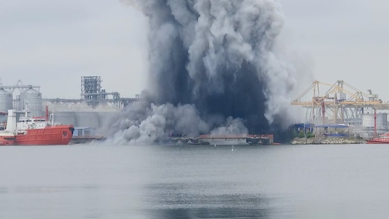 A maritime drone explodes at a Romanian Black Sea port, no one hurt